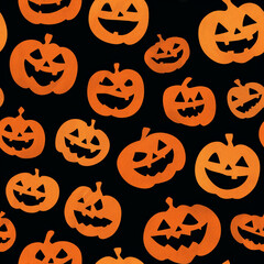 halloween pumpkin seamless pattern