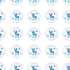 Christmas seamless pattern with deer 