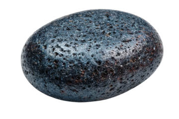 Tumbled Hematite Stone Close up Polished Rock Specimen Metallic Sheen Mineral Collection on transparent background