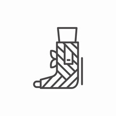 bandaged foot cast icon sign vector
