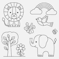 A simple coloring book page for kids