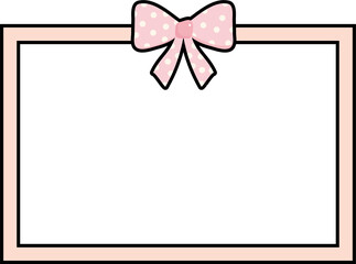 Decorative Pink Frame with Bow Design