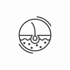 hair follicle cross section icon sign vector