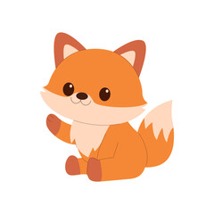 Cartoon Illustration of a Cute Fox