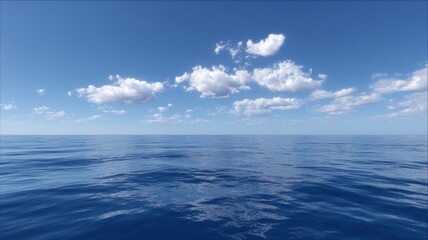Fototapeta premium Expansive ocean beneath bright clouds. AI generated