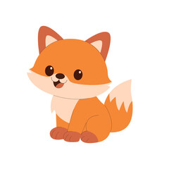 Cartoon Illustration of a Cute Fox