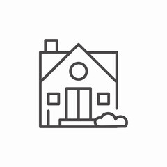 house with front yard icon sign vector