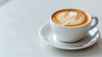 A close-up of latte art featuring a delicate swan made from steamed milk foam.