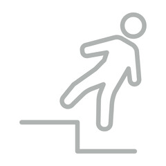 Watch Your Step Vector Line Grey Icon Design