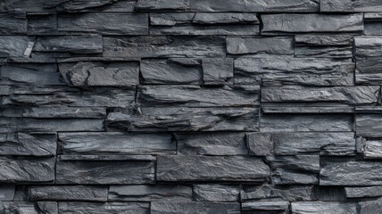 Dark stone wall texture with horizontal pattern. Artificial intelligence image