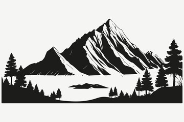 mountain landscape sketch illustration vector