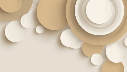 Beige & cream circles layered on pale background