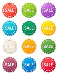 Fototapeta premium Colorful sale stickers