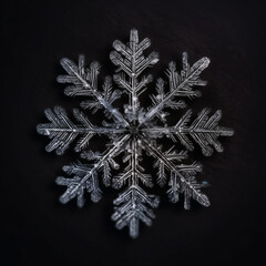 Flocon de neige sur fond noir