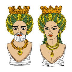 Moor heads illustration in vector