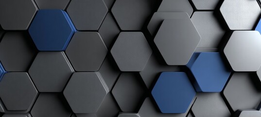 Geometric Gray Texture with Gradient Lighting and Blue Accents for Unique Background Design Element