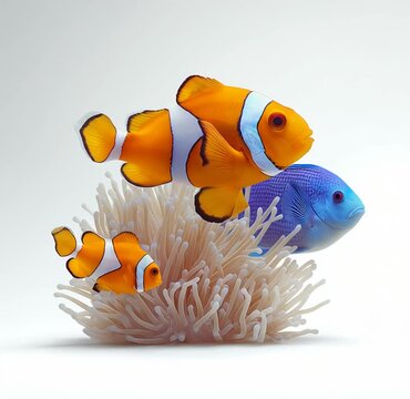 aquarium, Clownfish, Blue tang, fish, sea, Coral, Coral reef, anemone, water, cartoon, illustration, animal, ocean, vector, tropical, underwater, nature, goldfish, isolated, fishing, blue, cute, marin