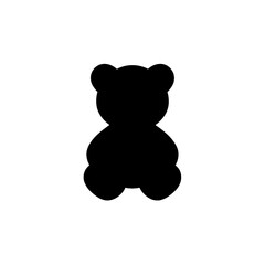 Silhouette of a cute teddy bear.