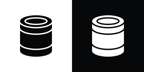 Tin can icon set in black glyph style. silhouette collection vector illustration.