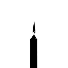 A minimalist black candle flame.