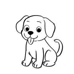 cute Puppy Sketch for Kids