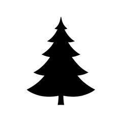 Obraz premium A simplistic silhouette of a Christmas tree.