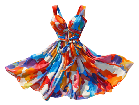 A Colorful Sundress with a Tie-Back Design