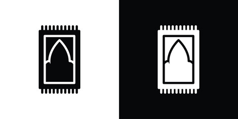 Prayer rug icon set in black glyph style. silhouette collection vector illustration.