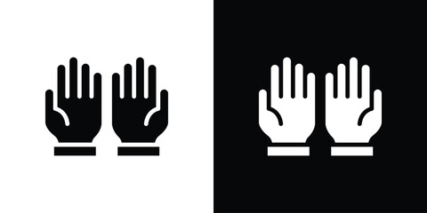 Fototapeta premium Pray icon set in black glyph style. silhouette collection vector illustration.