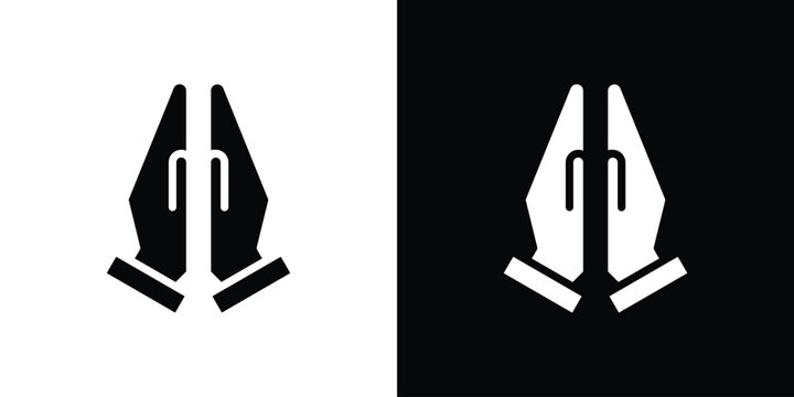 Pray icon set in black glyph style. silhouette collection vector illustration.