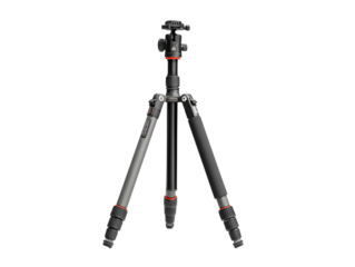 A modern black tripod for photography designed