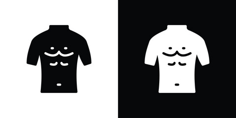 Male torso icon set in black glyph style. silhouette collection vector illustration.