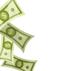 Vector cartoon image of money and bills. Concept of wealth, prestige and earnings. Element for your design.
