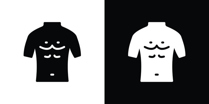 Male torso icon set in black glyph style. silhouette collection vector illustration.
