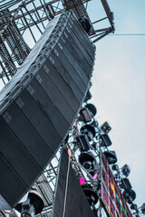 Naklejka premium Open-Air Music Event Sound and Illumination Framework, Big Professional Concert Audio Speaker