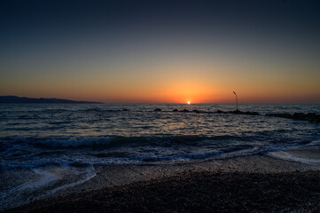 Fototapeta premium Golden Sunset Over the Mediterranean – Cyprus