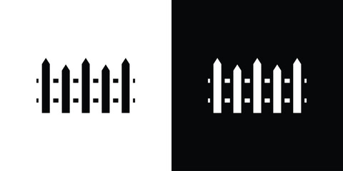 Fence icon set in black glyph style. silhouette collection vector illustration.