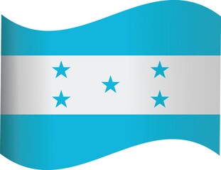 Abstract Honduras flag with blue, white stripes and five blue stars, artistic wave style