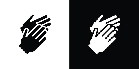 Clapping hands icon set in black glyph style. silhouette collection vector illustration.