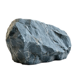 A rough textured grey and green mineral rock specimen isolated on transparent background