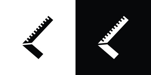 Carpenter ruler icon set in black glyph style. silhouette collection vector illustration.