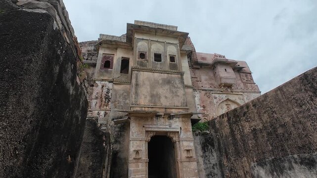  Ratan Singh Palace Ruins Within Chittorgarh Fort Featuring Weathered Walls 