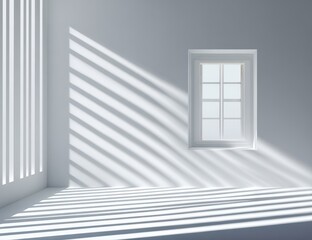 Obraz premium White room with window and sunlight shadows
