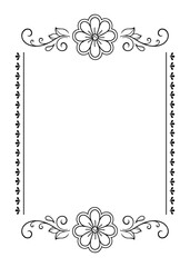 Frame in eastern tradition. Stylized with henna tattoos decorative pattern for decorating covers for book, notebook, casket, magazine, postcard and folder. Flower border in mehndi style.