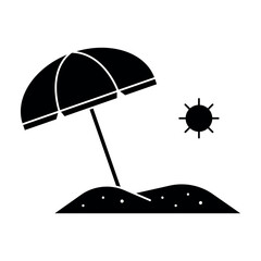 Beach Umbrella Icon – Summer Vacation Symbol