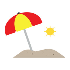 Beach Umbrella Icon – Summer Vacation Symbol