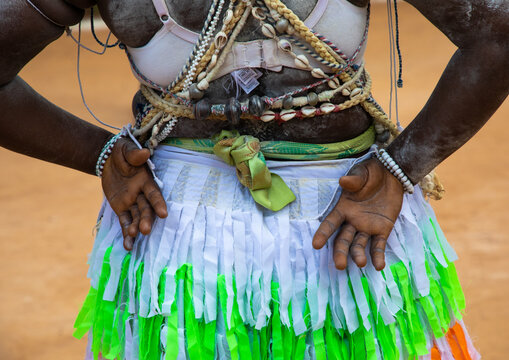 Komian woman during a ceremony in Adjoua Messouma Komians initiation centre, Moyen-Como&eacute;, Aniassue, Ivory Coast