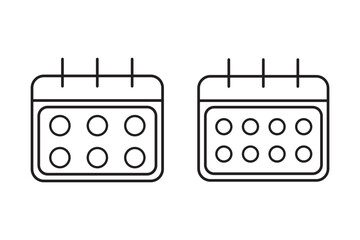 Calendar icon set. Calendar symbol. Calendar vector icon variety design. Eps 10