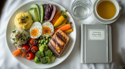 kitchen table showing a structured daily bariatric meal plan