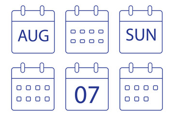 Calendar icon set. Calendar symbol. Calendar vector icon variety design. Eps 10